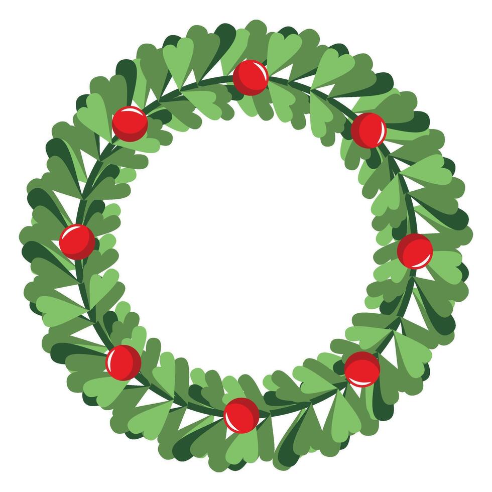Cricle Christmas Wreath Frame Decoration vector