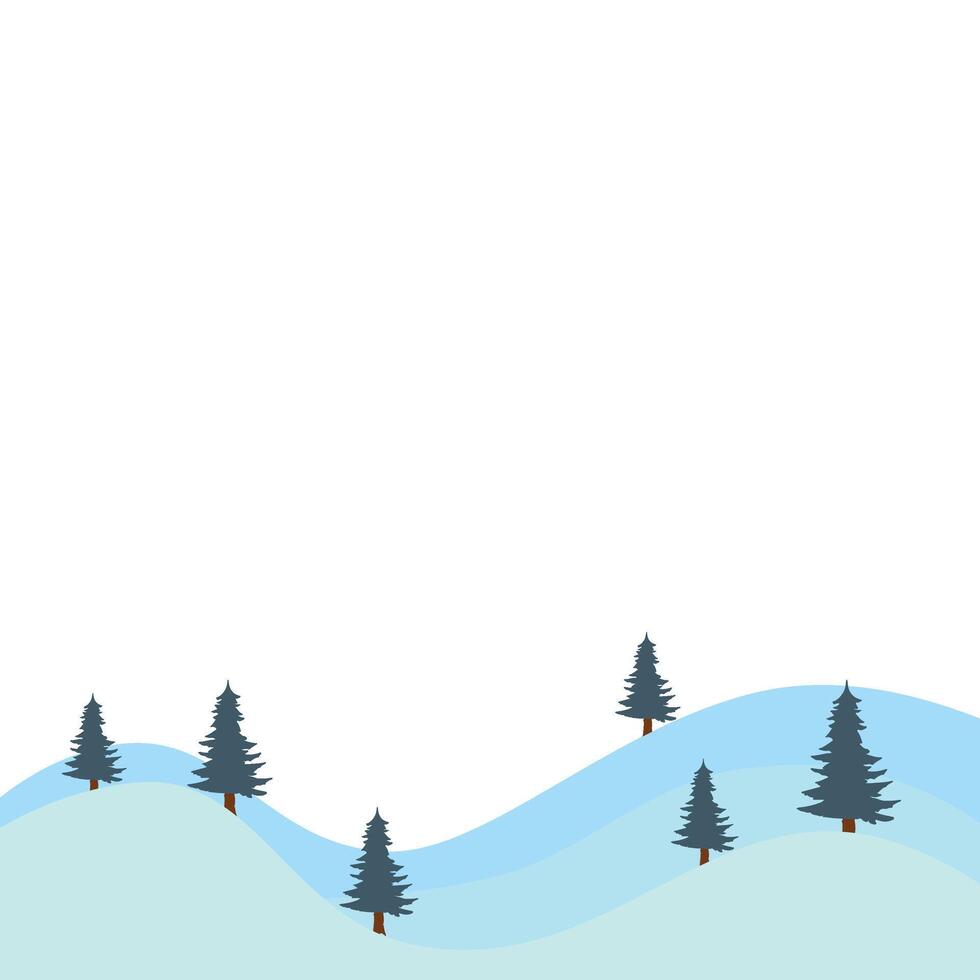 Christmas Tree And Snow Landscape vector