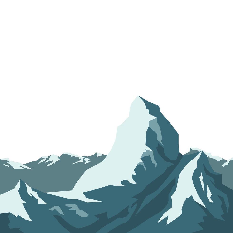 Snow Capped Mountain Illustration vector