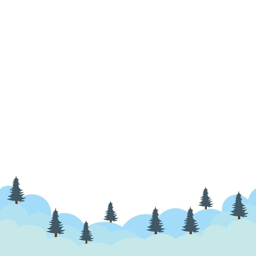 Christmas Tree And Snow Landscape vector
