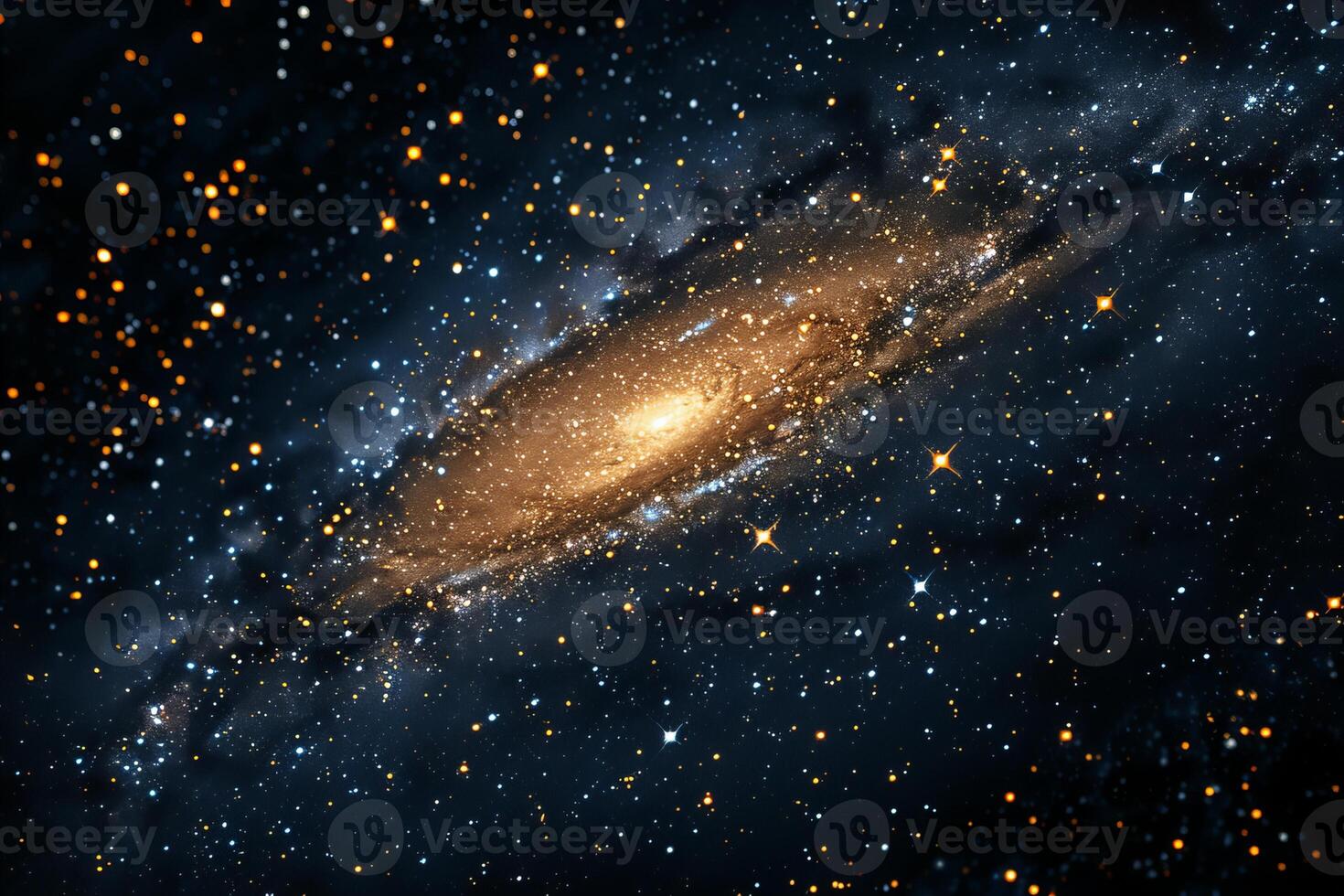 Stunning Spiral Galaxy Amidst Sparkling Stars in Deep Space photo