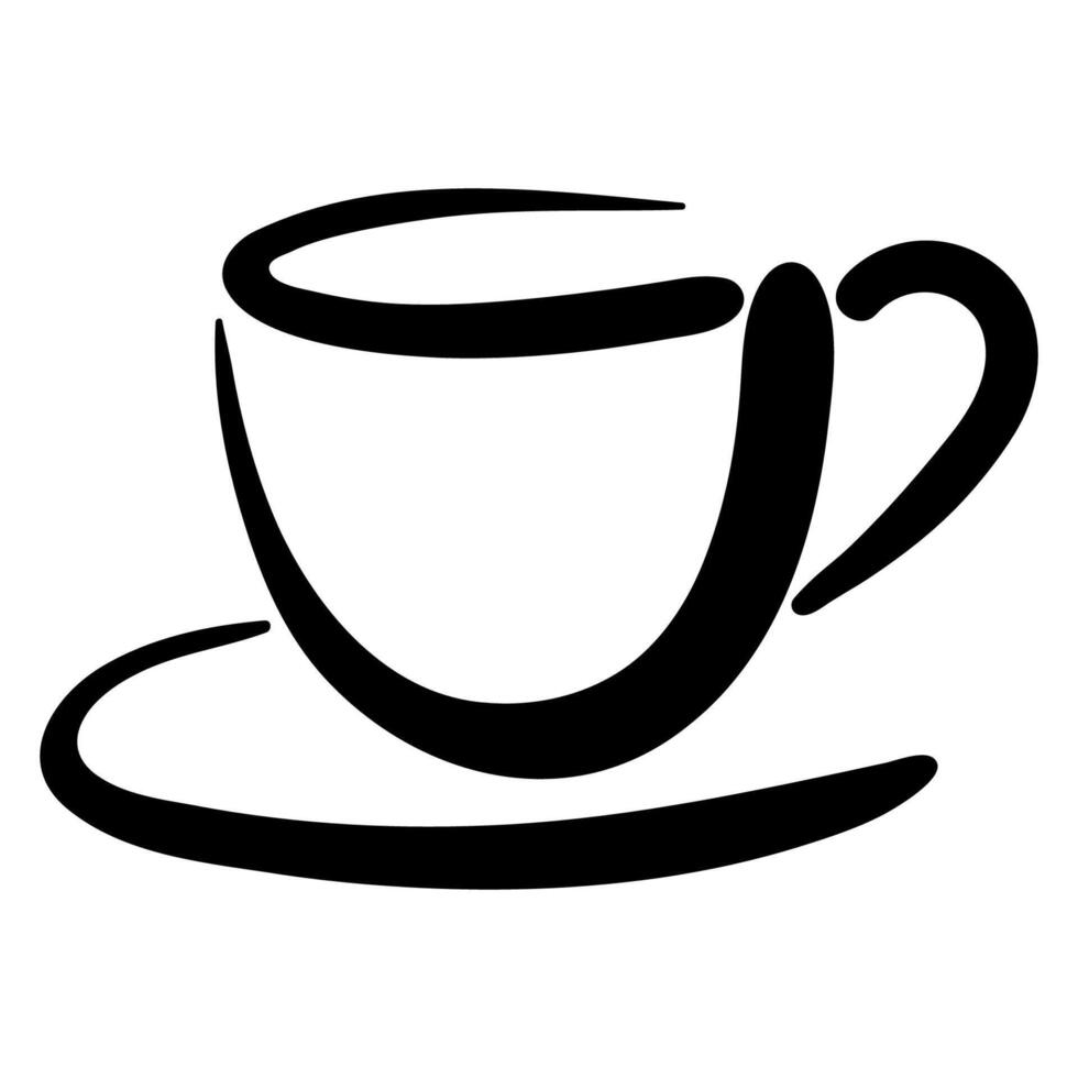 Stylized Illustration of Cup and Saucer vector