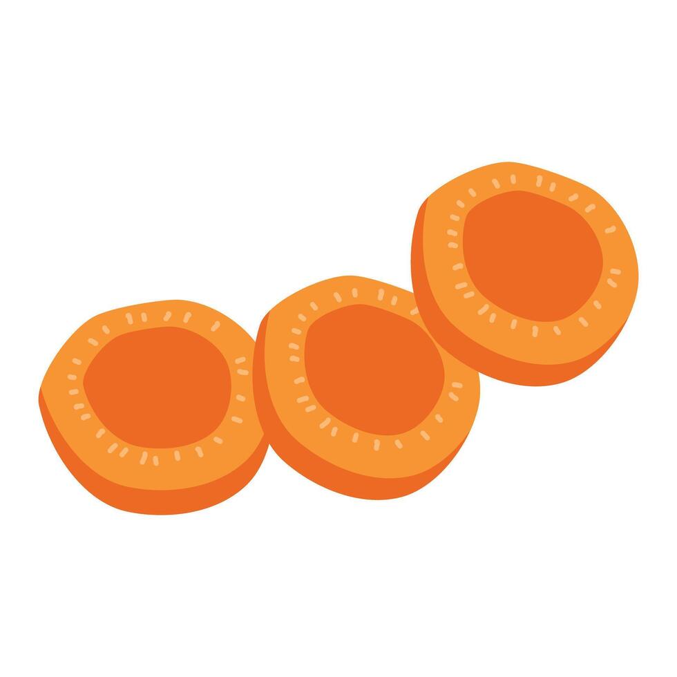 Cut and sliced fresh carrots vector