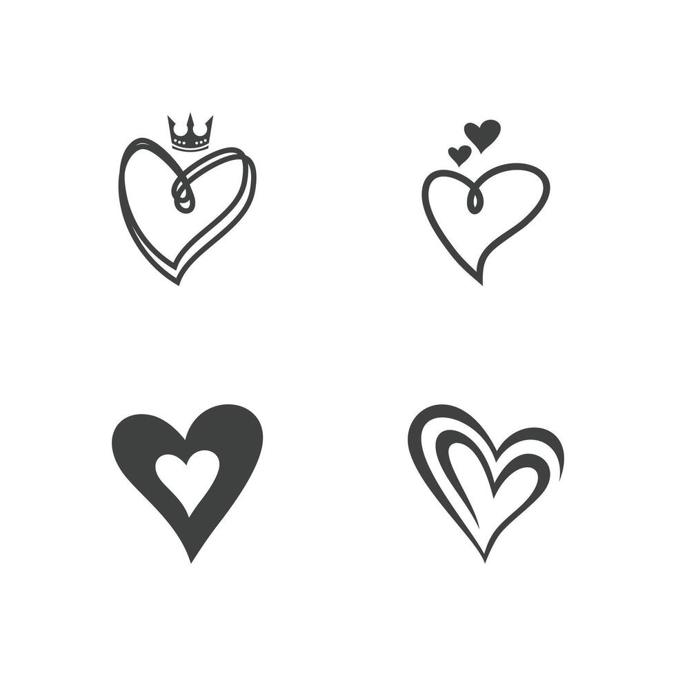 Love design element collection with creative style vector