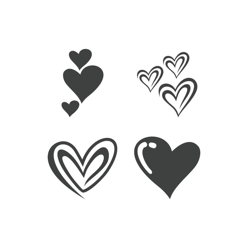 Love design element collection with creative style vector