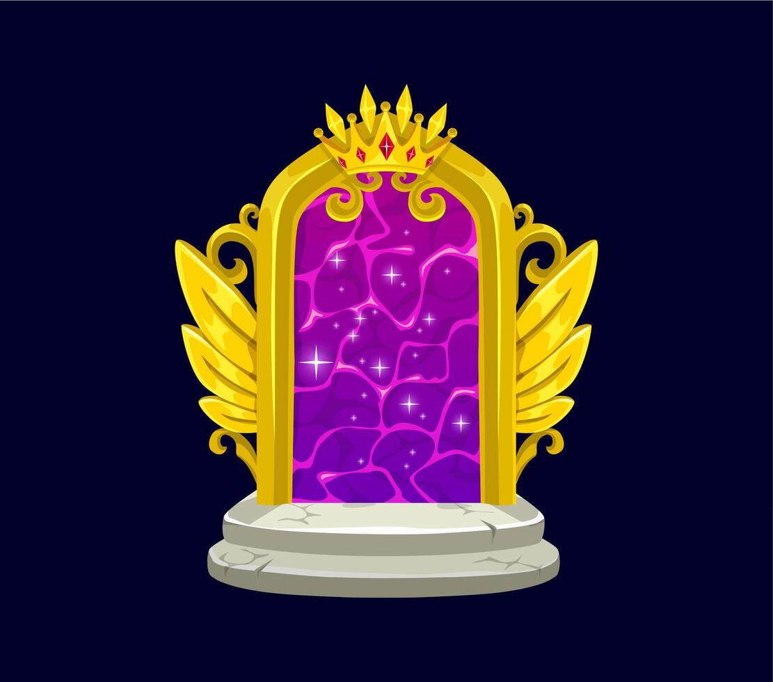 Fantasy fairytale magic portal with purple plasma vector