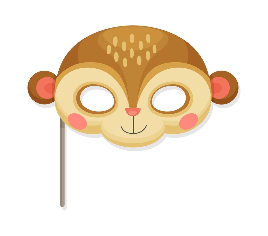 Monkey animal carnival party mask, photo booth vector