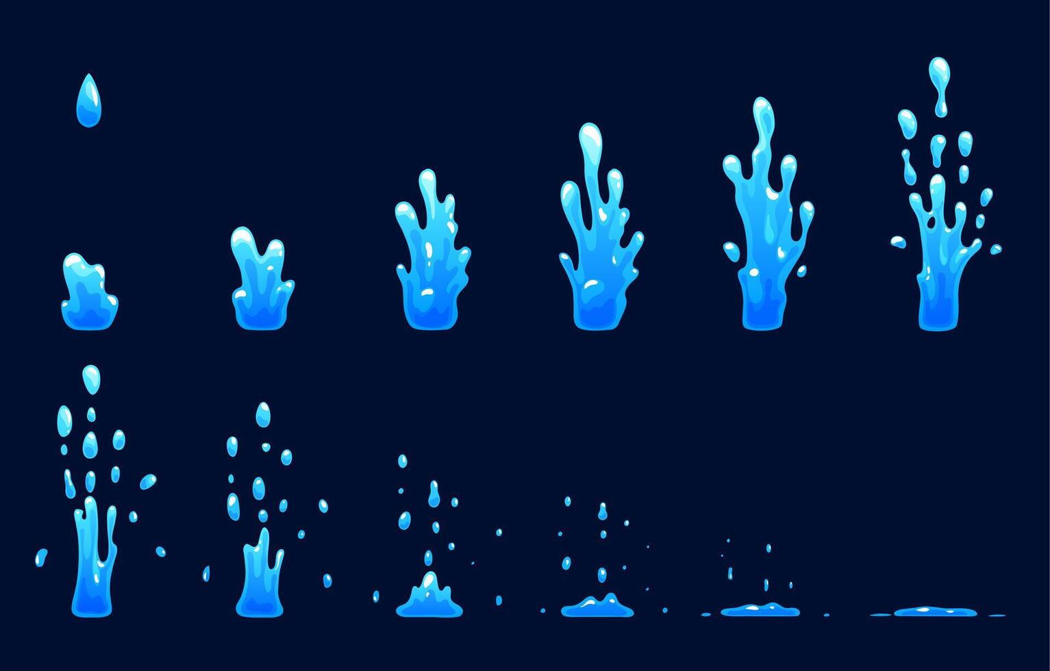 Water splash sprite sheet animation for FX effect vector