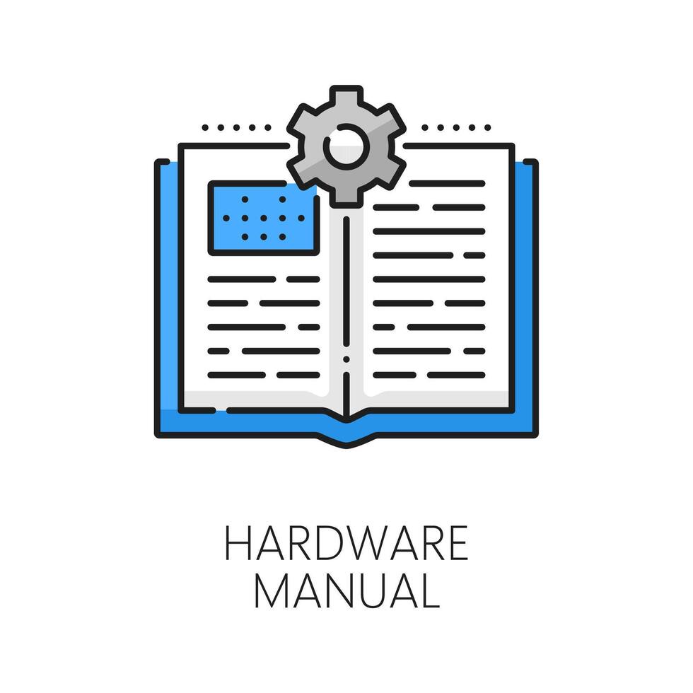 Hardware or software user manual thin line icon vector
