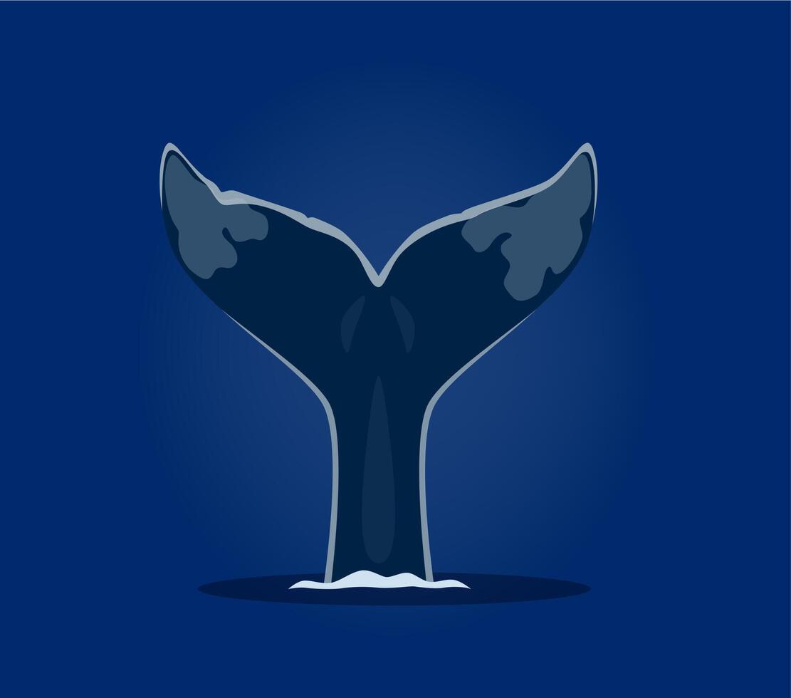 Underwater sea animals font, letter Y whale tail vector