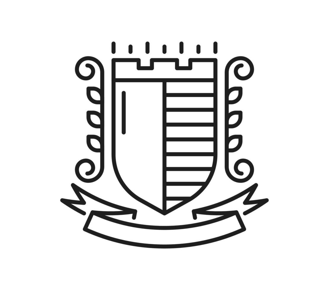 Medieval coat of arms line heraldry shield symbol vector