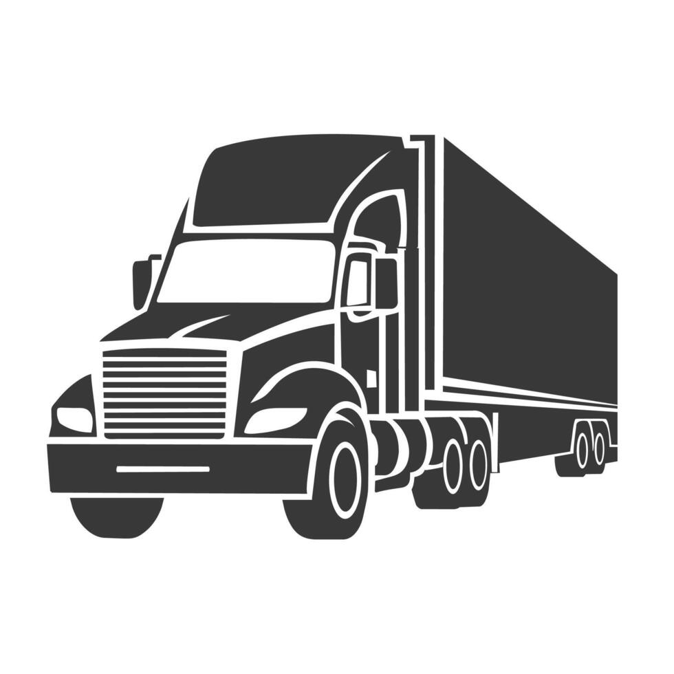 Semi Truck Silhouette Design Art vector