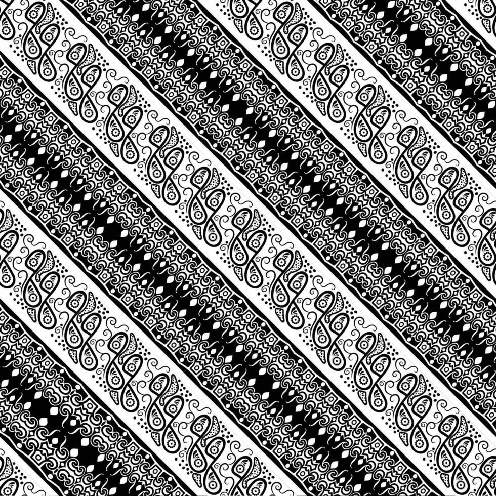 monochrome indonesian batik element pattern vector