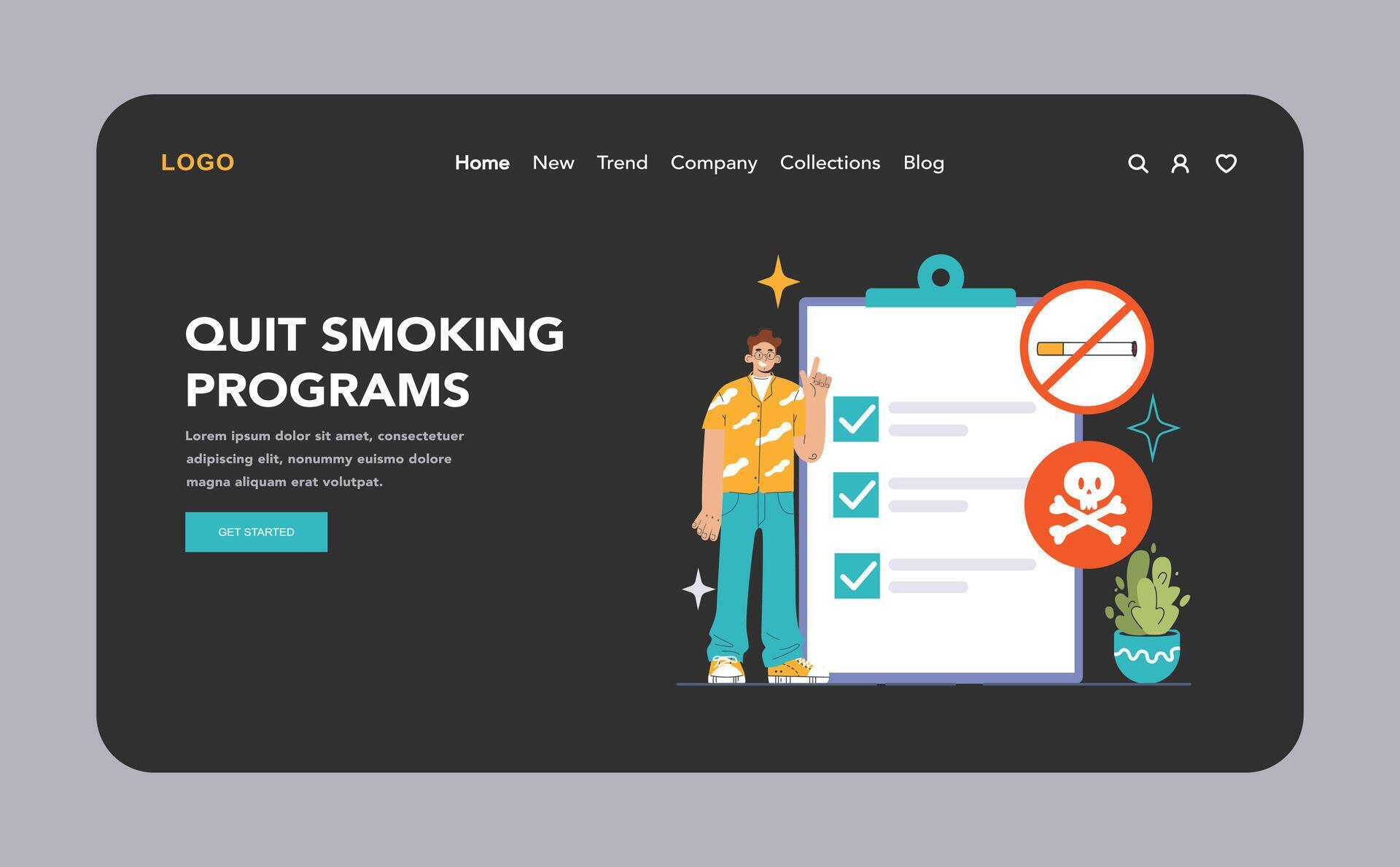 Quit Smoking Programs concept. Flat illustration 46118774 Vector Art at ...