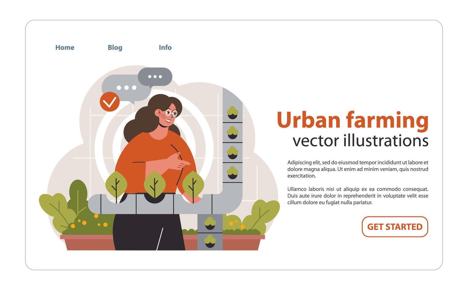Growth in the City. Flat illustration. vector