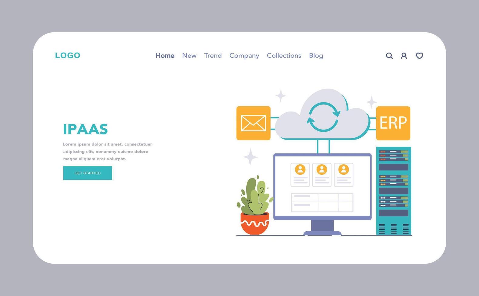 Integration Platform as a Service , IPaaS concept.Flat illustration vector