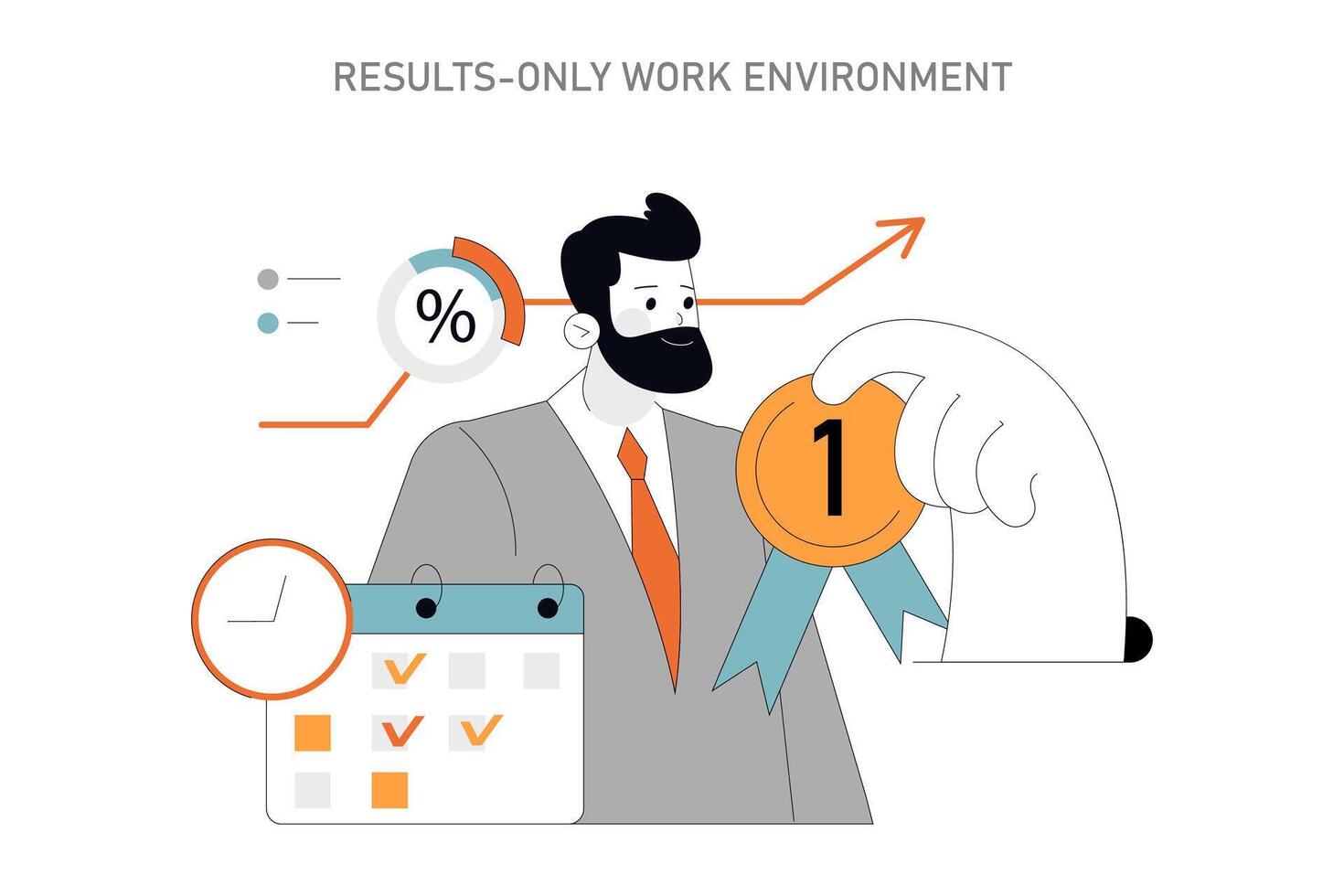 Results-Only Work Environment illustration vector