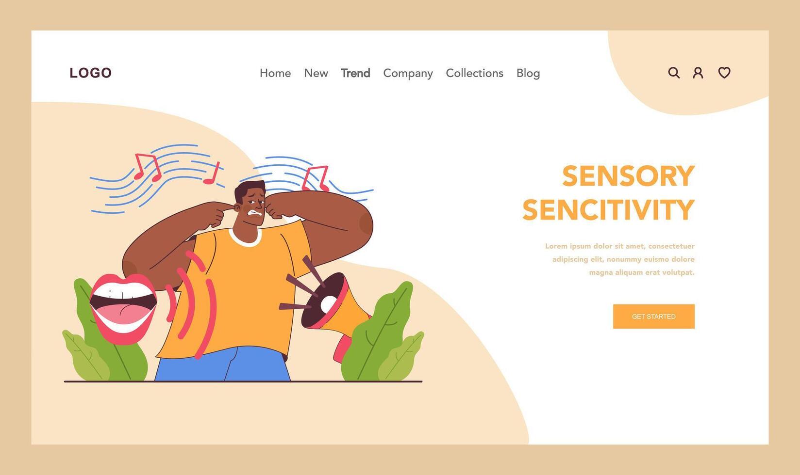 Neurodiversity web banner or landing page. Cognitive development vector