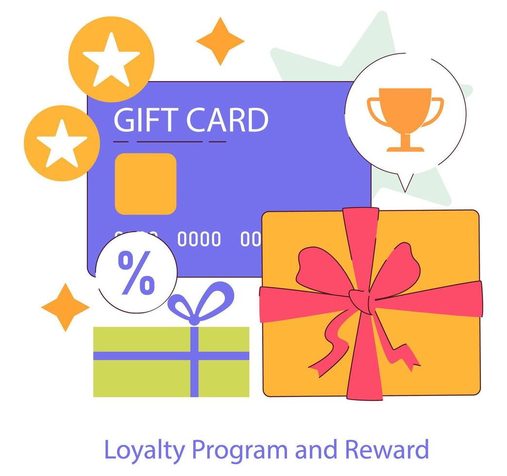 Loyalty Program And Reward. Flat Illustration vector