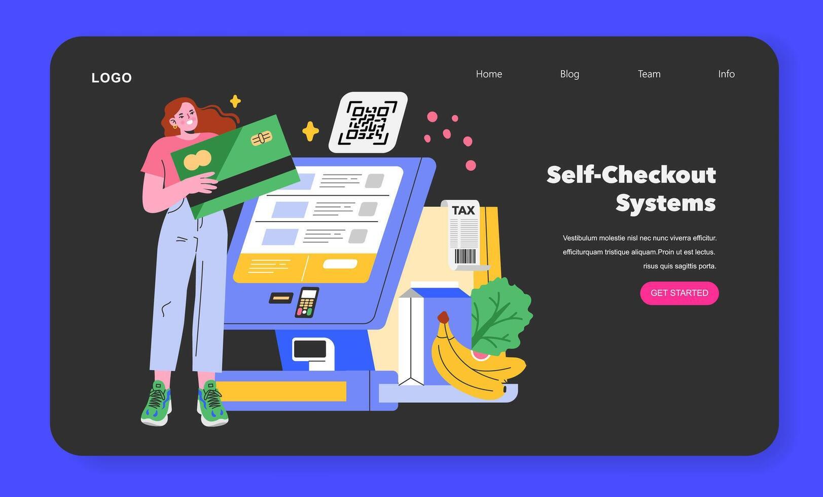Retail Tech. Flat Illustration vector