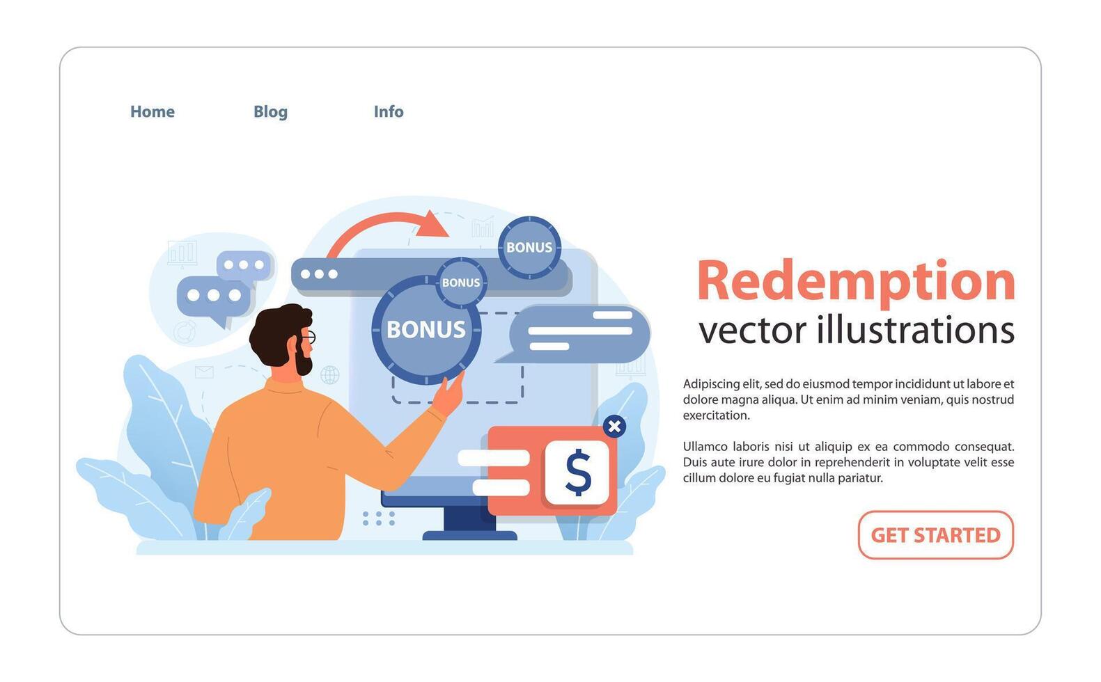 Redemption concept. Flat illustration vector