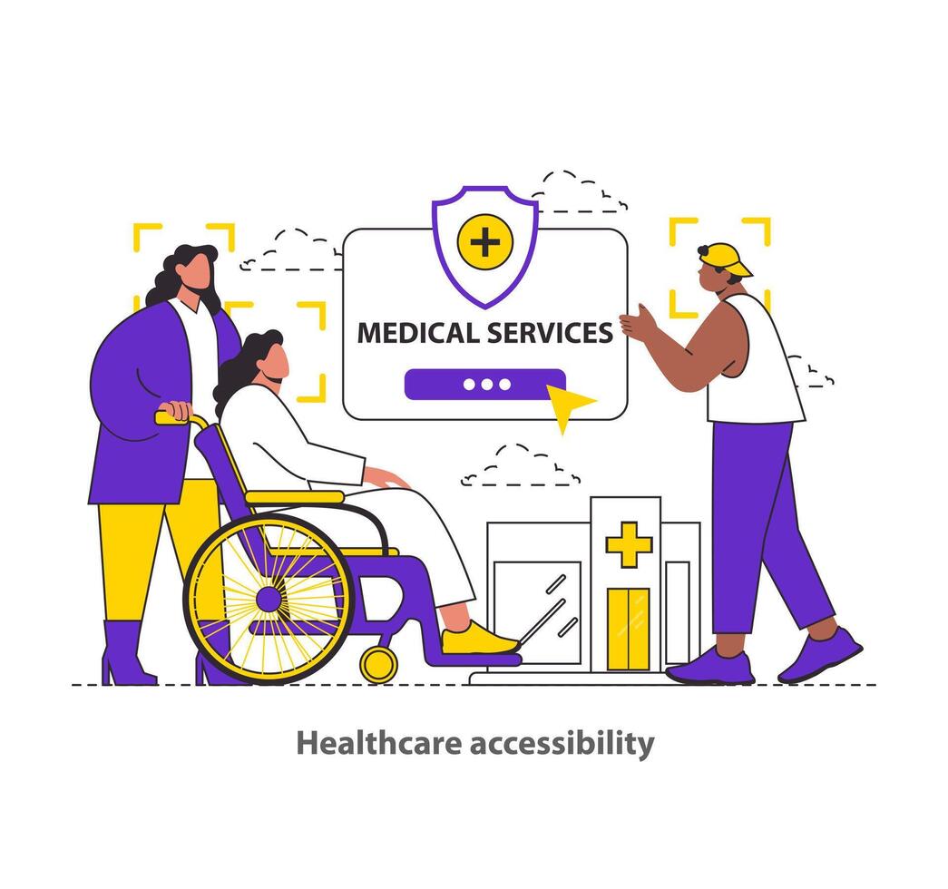 Tech-Assisted Health Flat illustration. vector