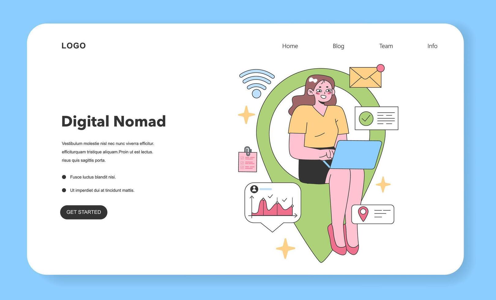 Flat illustration for remote team building vector