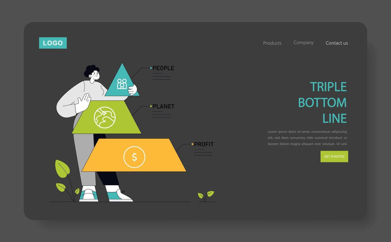Triple Bottom Line concept illustration vector
