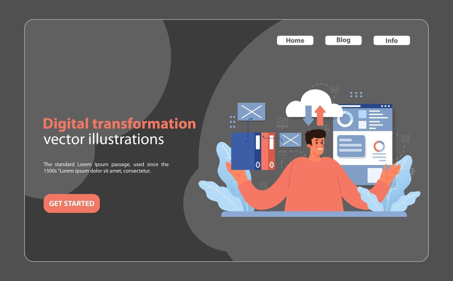 Digital Business transformation. vector