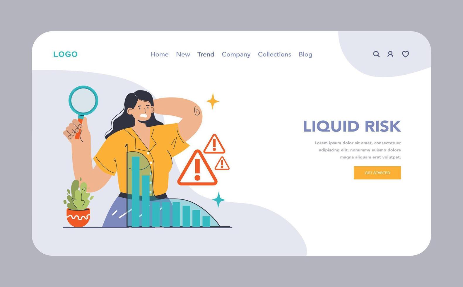 Liquid Risk concept. Flat illustration vector