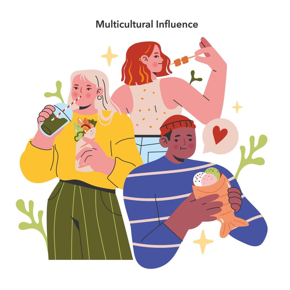 Multicultural Influence. Flat Illustration vector