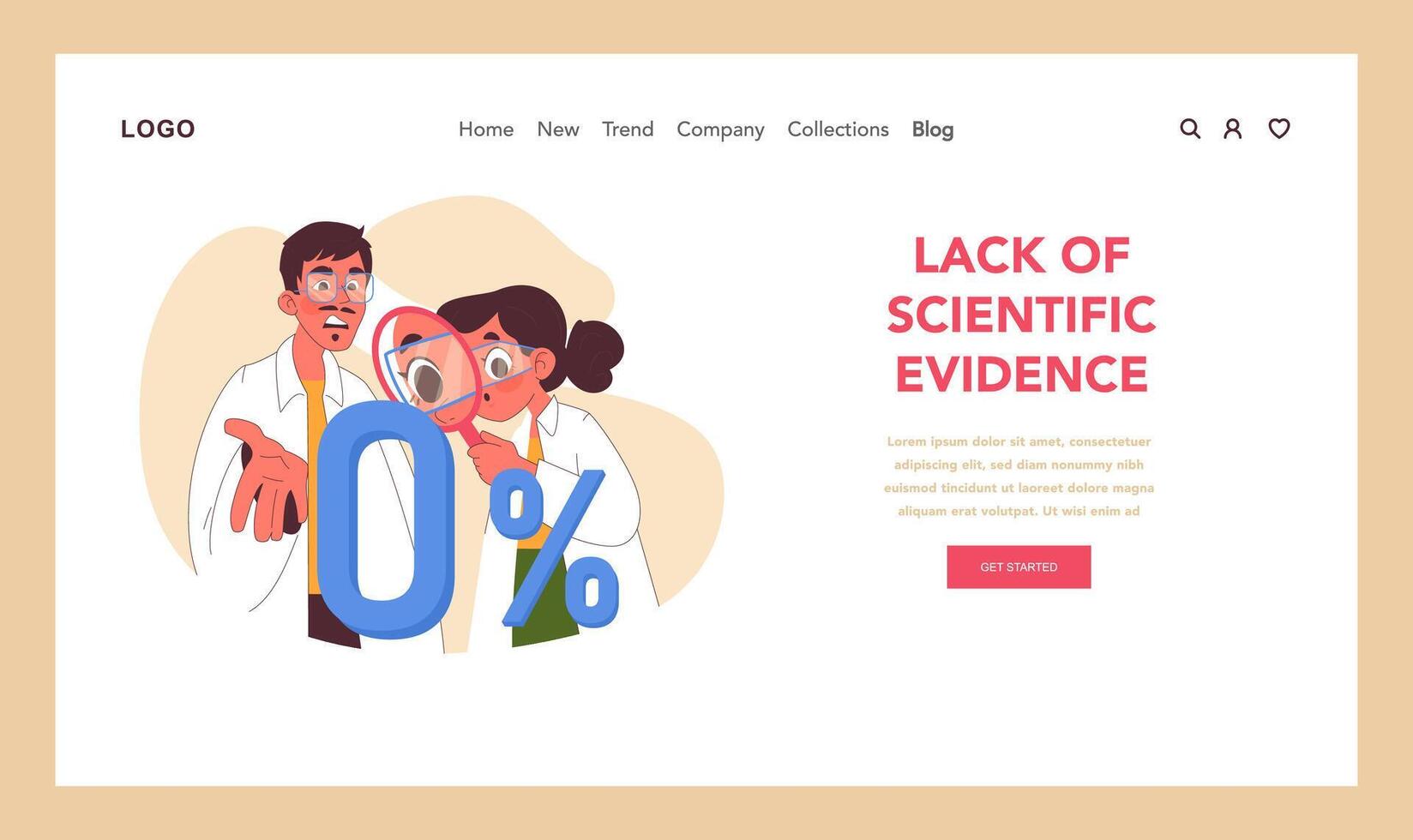 Scrutiny in neuro-linguistic programming. Flat illustration vector