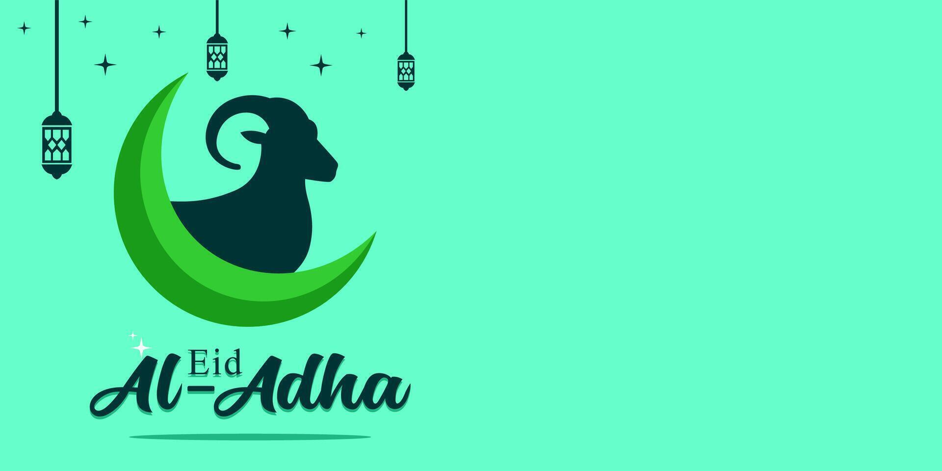 Eid al-Adha holiday background with colors and illustration objects that are typical of the celebration vector