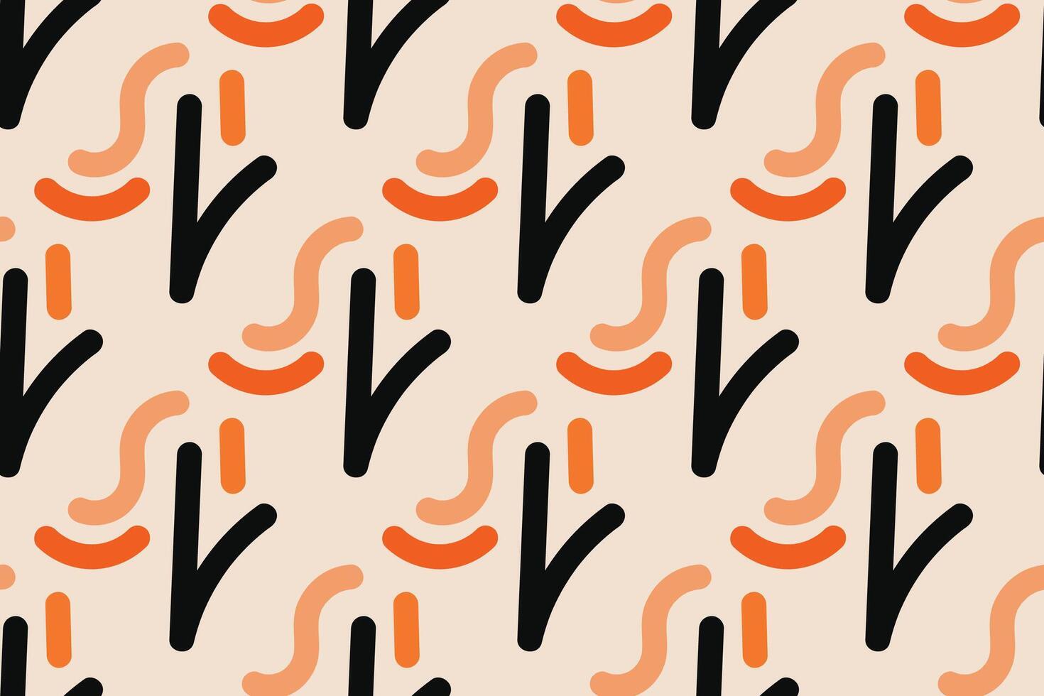 Fun colorful line doodle seamless pattern. Creative minimalist style art background for children or trendy design with basic shapes. Simple childish scribble backdrop. vector