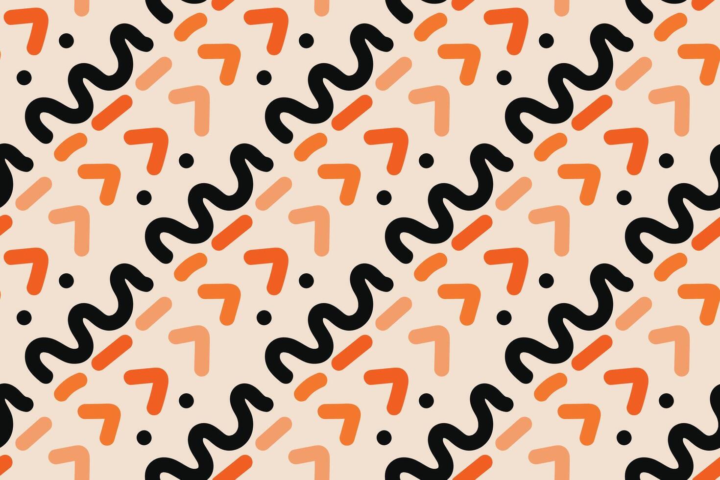 Fun colorful line doodle seamless pattern. Creative minimalist style art background for children or trendy design with basic shapes. Simple childish scribble backdrop. vector