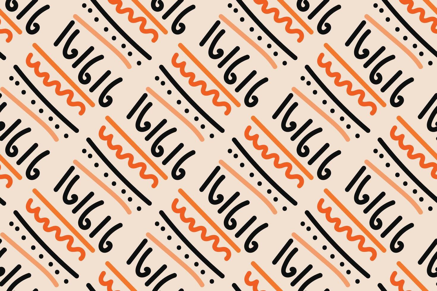 Fun colorful line doodle seamless pattern. Creative minimalist style art background for children or trendy design with basic shapes. Simple childish scribble backdrop. vector