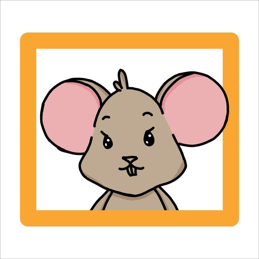 cute mouse clipart cartoon illustration vector