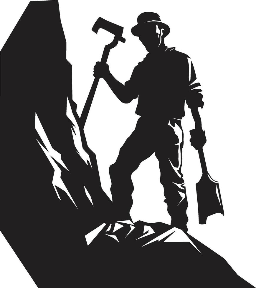 Tunnel Trailblazer Pioneering Paths Beneath the Surface Mineral Miner Extracting Earths Hidden Treasures vector
