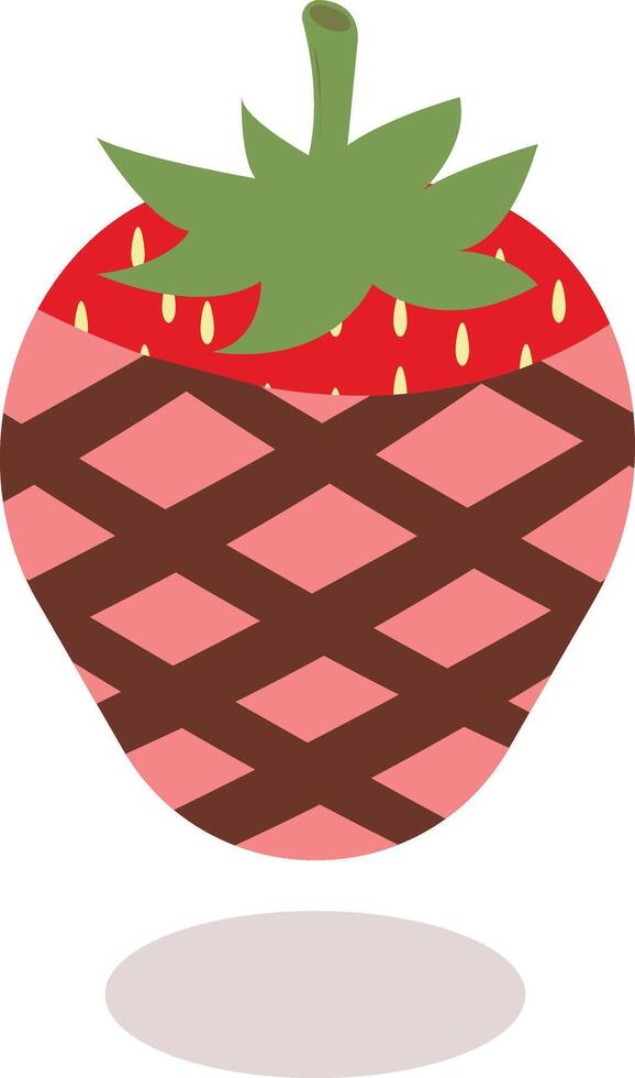 Cream Covered Strawberries in Flat Designs and Shapes. Cartoon Illustration Design. vector