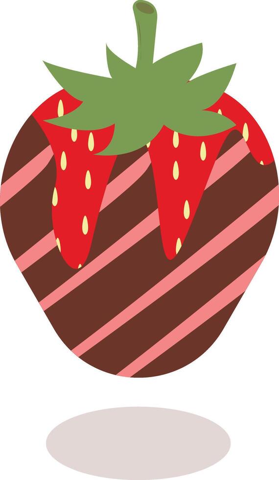 Cream Covered Strawberries in Flat Designs and Shapes. Cartoon Illustration Design. vector