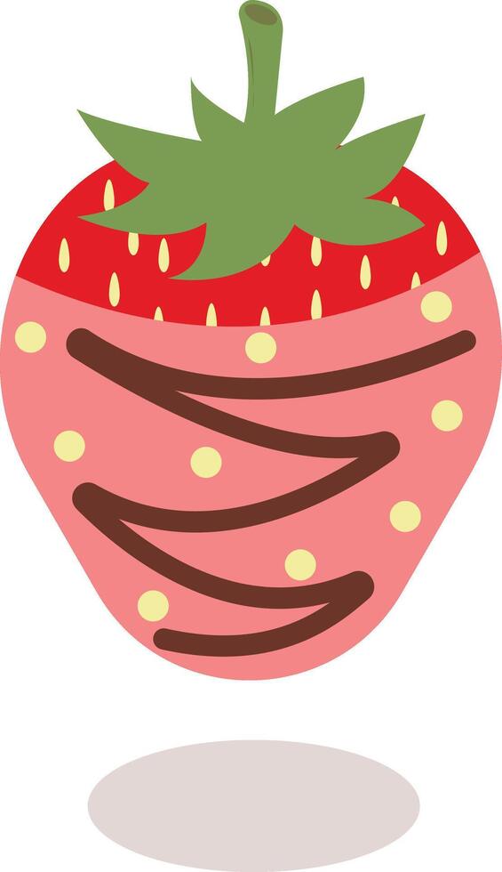 Cream Covered Strawberries in Flat Designs and Shapes. Cartoon Illustration Design. vector