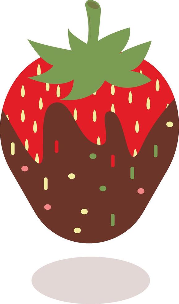 Cream Covered Strawberries in Flat Designs and Shapes. Cartoon Illustration Design. vector