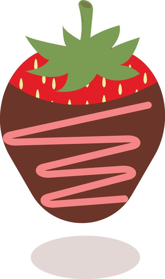 Cream Covered Strawberries in Flat Designs and Shapes. Cartoon Illustration Design. vector