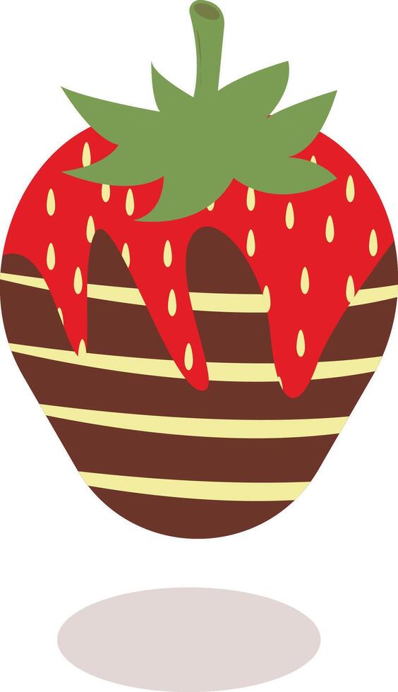 Cream Covered Strawberries in Flat Designs and Shapes. Cartoon Illustration Design. vector