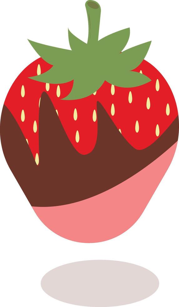 Cream Covered Strawberries in Flat Designs and Shapes. Cartoon Illustration Design. vector