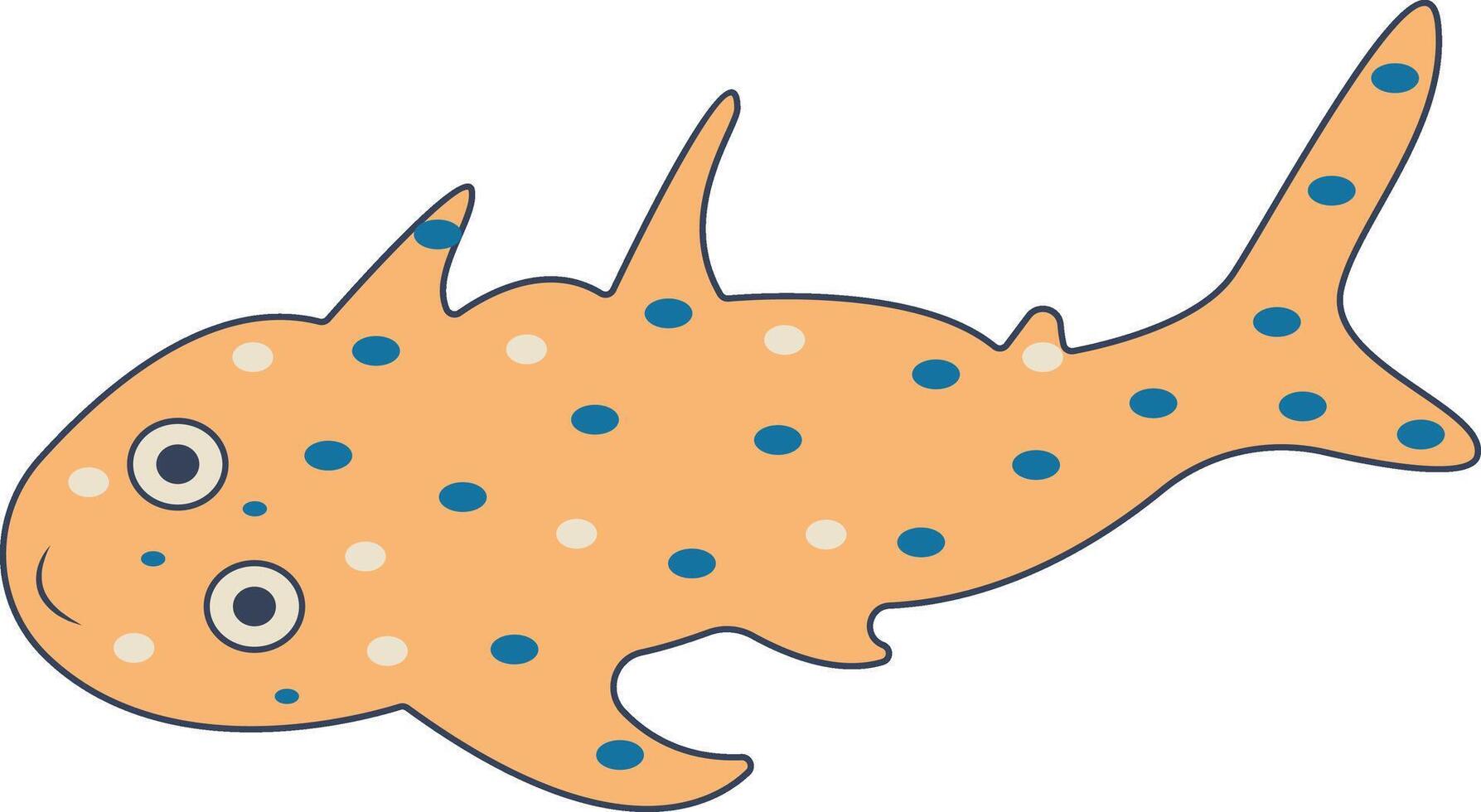 Hand Drawn Sea Life Illustration. Ocean Animals. Isolated Cartoon Design. vector