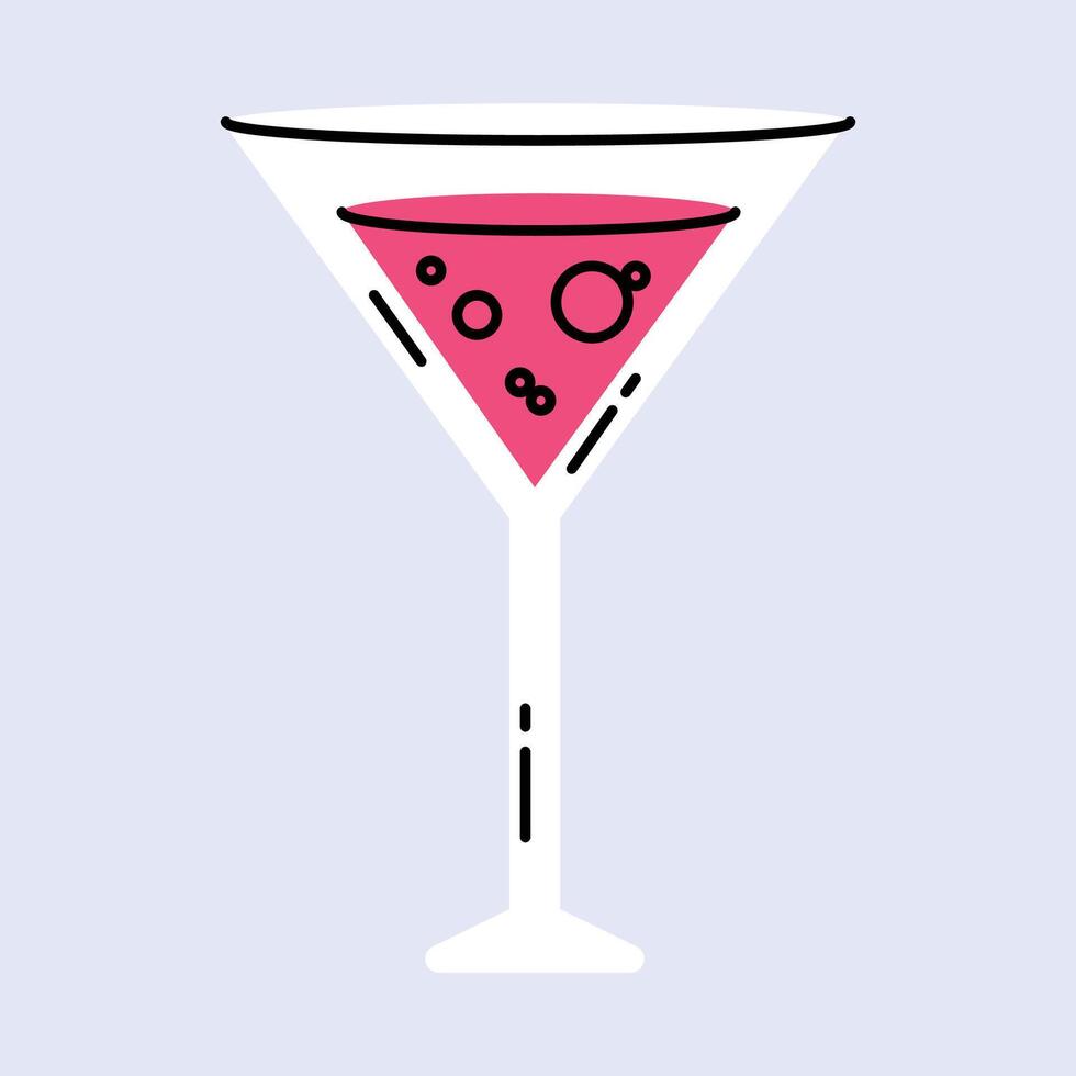 Hand drawn risograph element, delicious cocktail vector