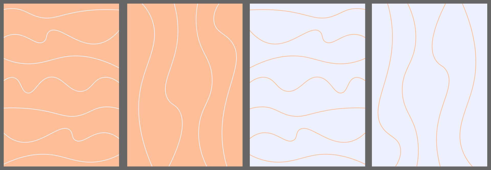 Set background with line in peach fuzz and blue vector