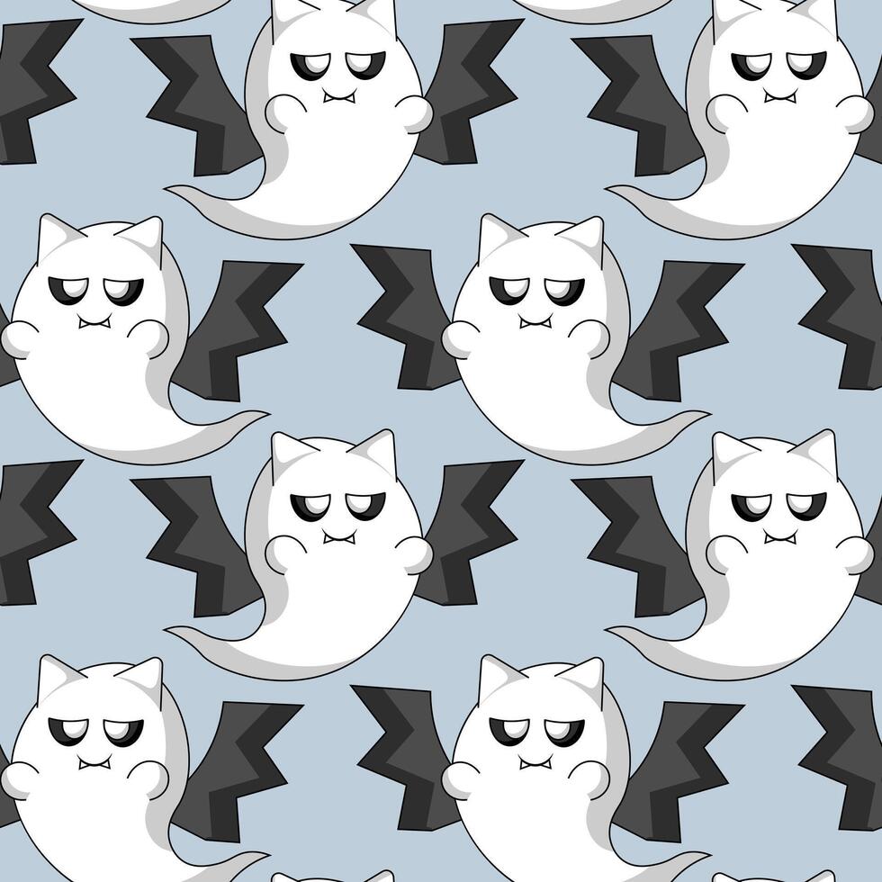 Seamless pattern with Cute cartoon Ghost Rat vector