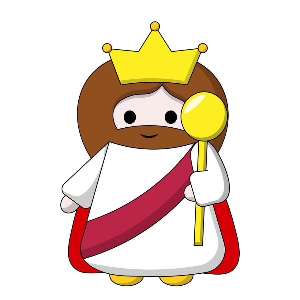 Cute God Jesus Christ King in color vector